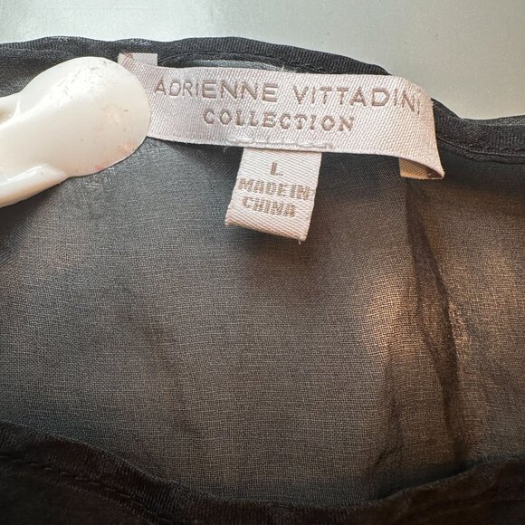 Adrienne Vittadini Collection Tunic Blouse Womens Sheer Sequin Top Long Sleeve - Picture 3 of 16